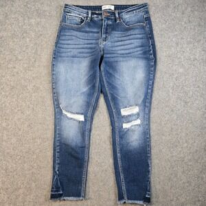 BKE Gabby Jeans Womens 28 Blue Denim Curvy Fit Ankle Skinny High Rise Whiskering